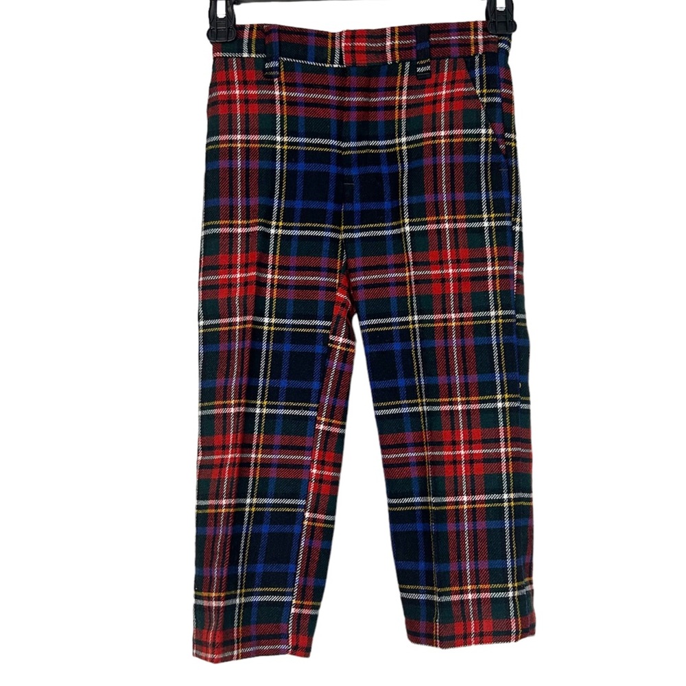 Fashion Slacks by Adler red plaid vintage poly wool blend